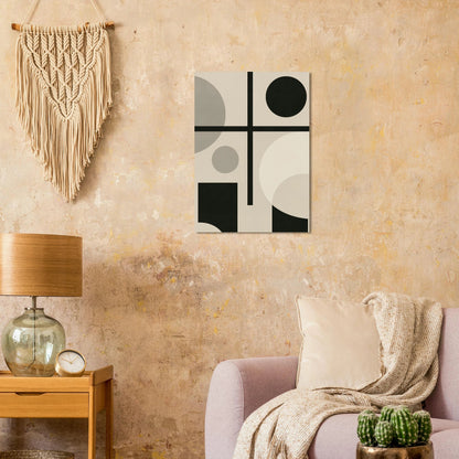 Minimalist Geometric Abstract Poster – Neutral Tones & Clean Lines for Modern Decor