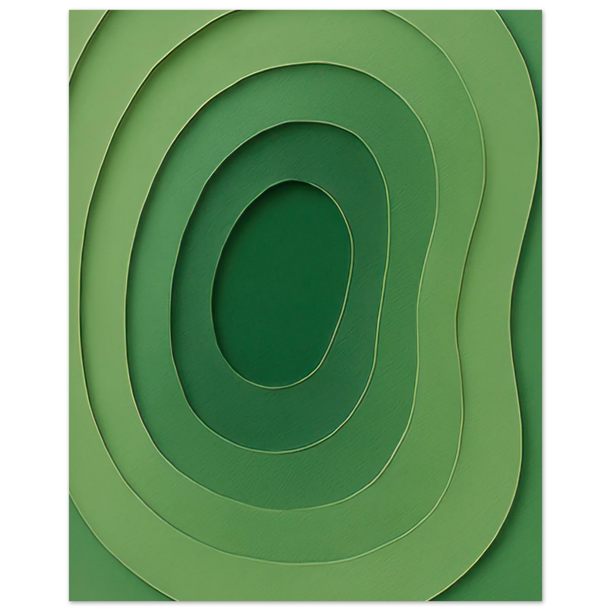 Abstrakt Grön Våg Konsttryck | Minimalistisk Landskapsinspirerad Poster i Flera Storlekar