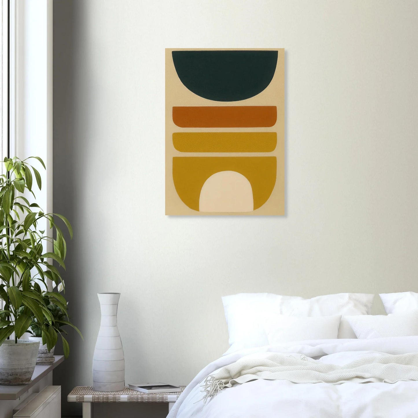Abstrakt Minimalist Earth Tones Art Print – Modern Geometric Wall Decor for a Serene Home