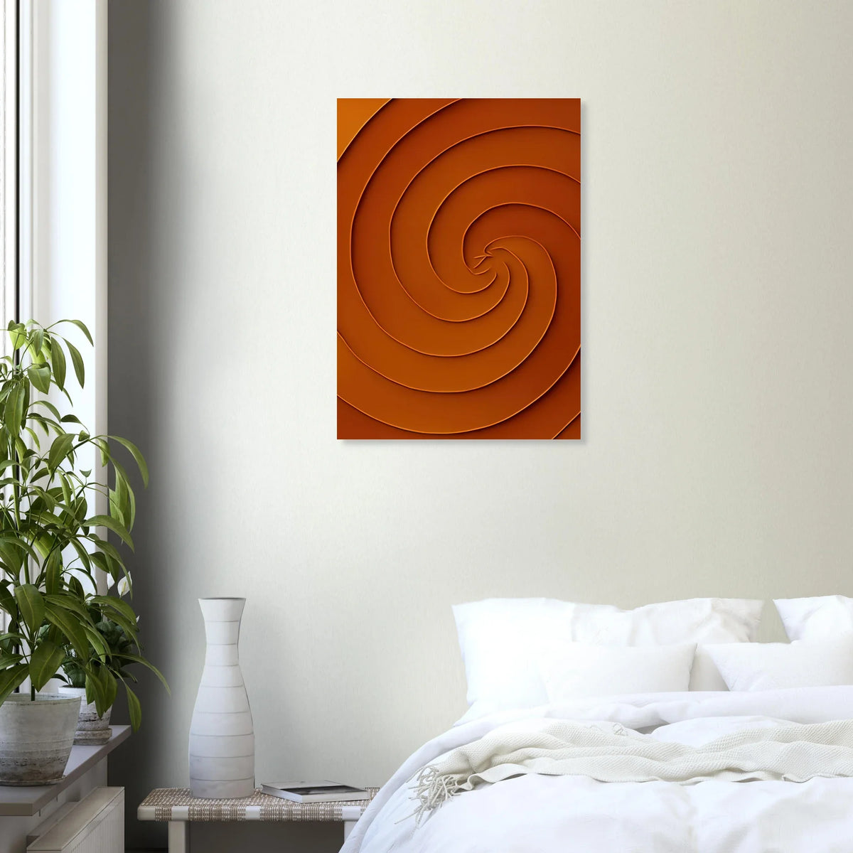 Abstrakt Spiral Konsttryck i Rustika Jordtoner – Modern Minimalistisk Poster i Flera Storlekar