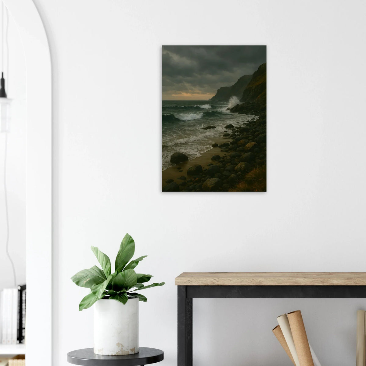 Dramatic Stormy Coastline Poster - "Porshe 911 GT3 Test" Art Print in Various Sizes