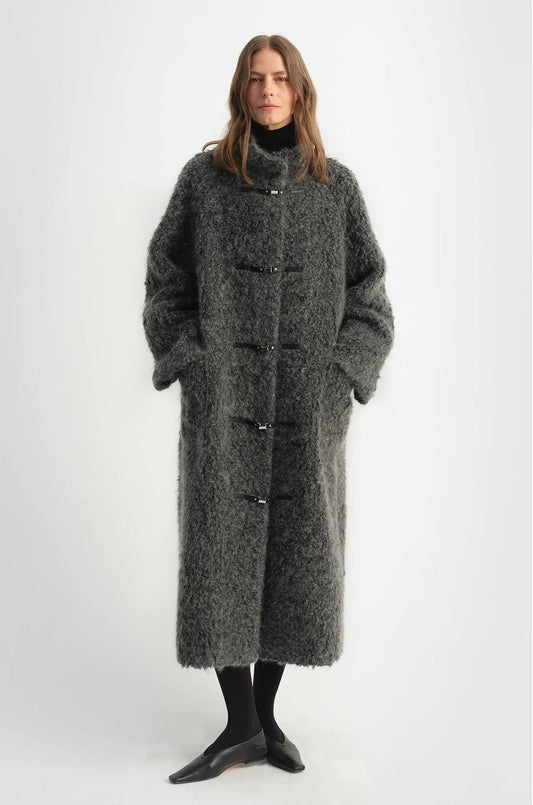 Circle Long Fur Toggle Coat for Women