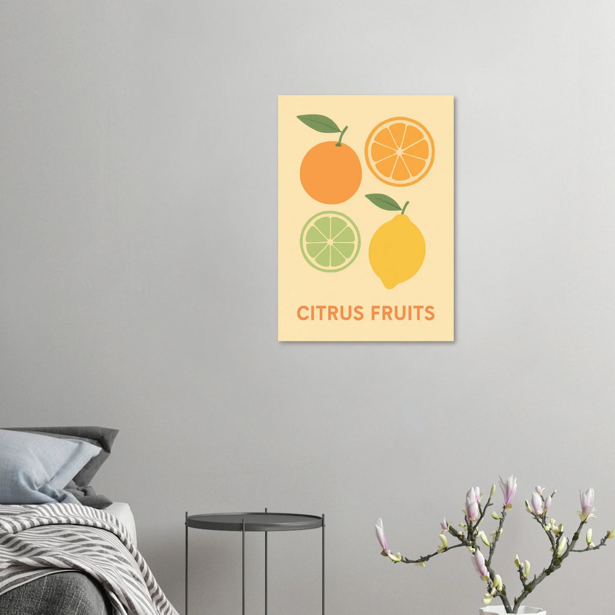 Retro Citrus Fruits Art Print – Zesty Kitchen Decor Poster in Your Choice of Size