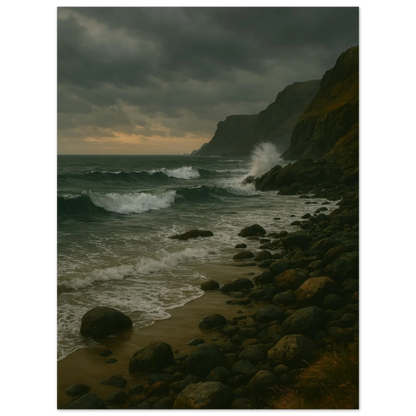 Dramatic Stormy Coastline Poster - "Porshe 911 GT3 Test" Art Print in Various Sizes
