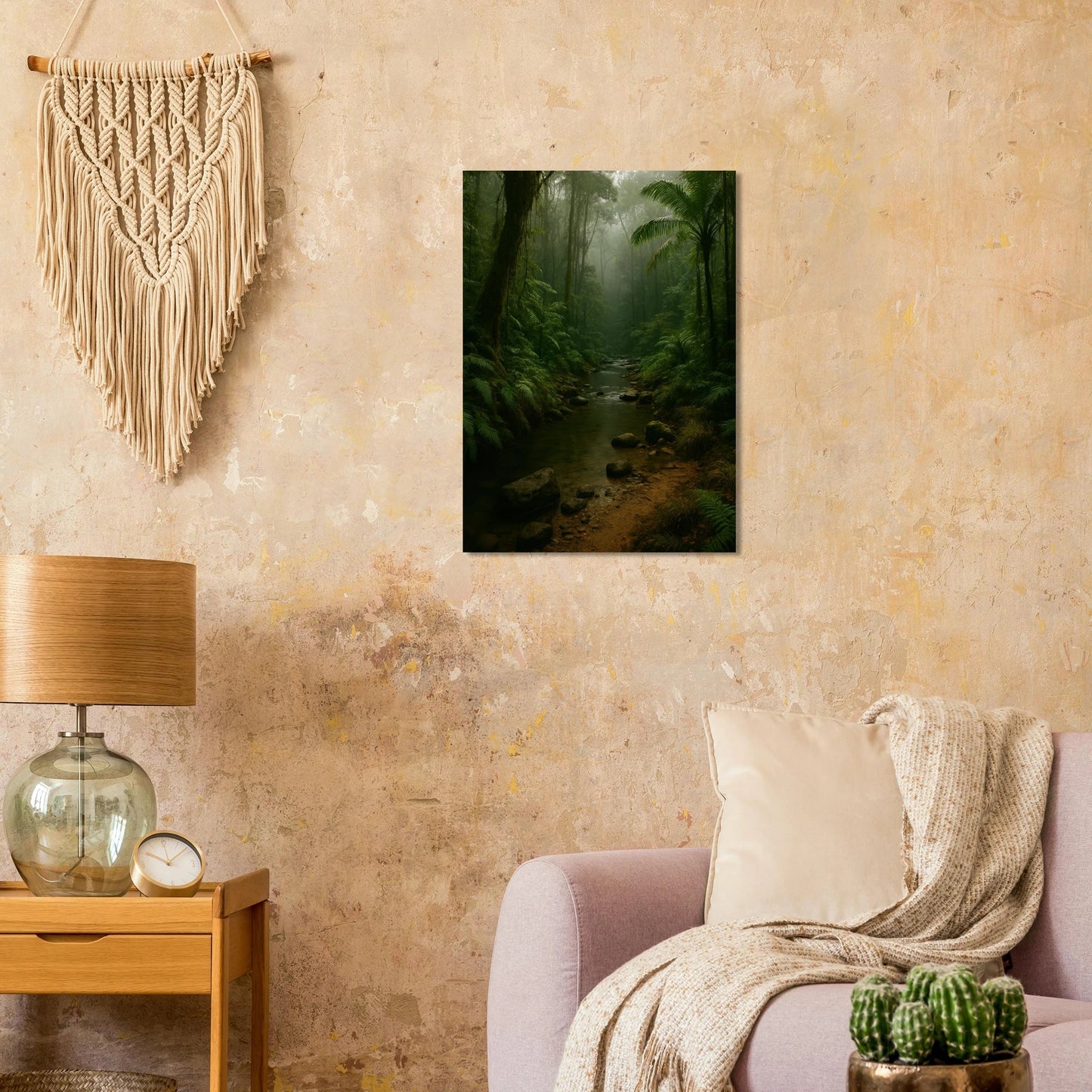 Misty Emerald Jungle River Poster - Premium Nature Wall Art