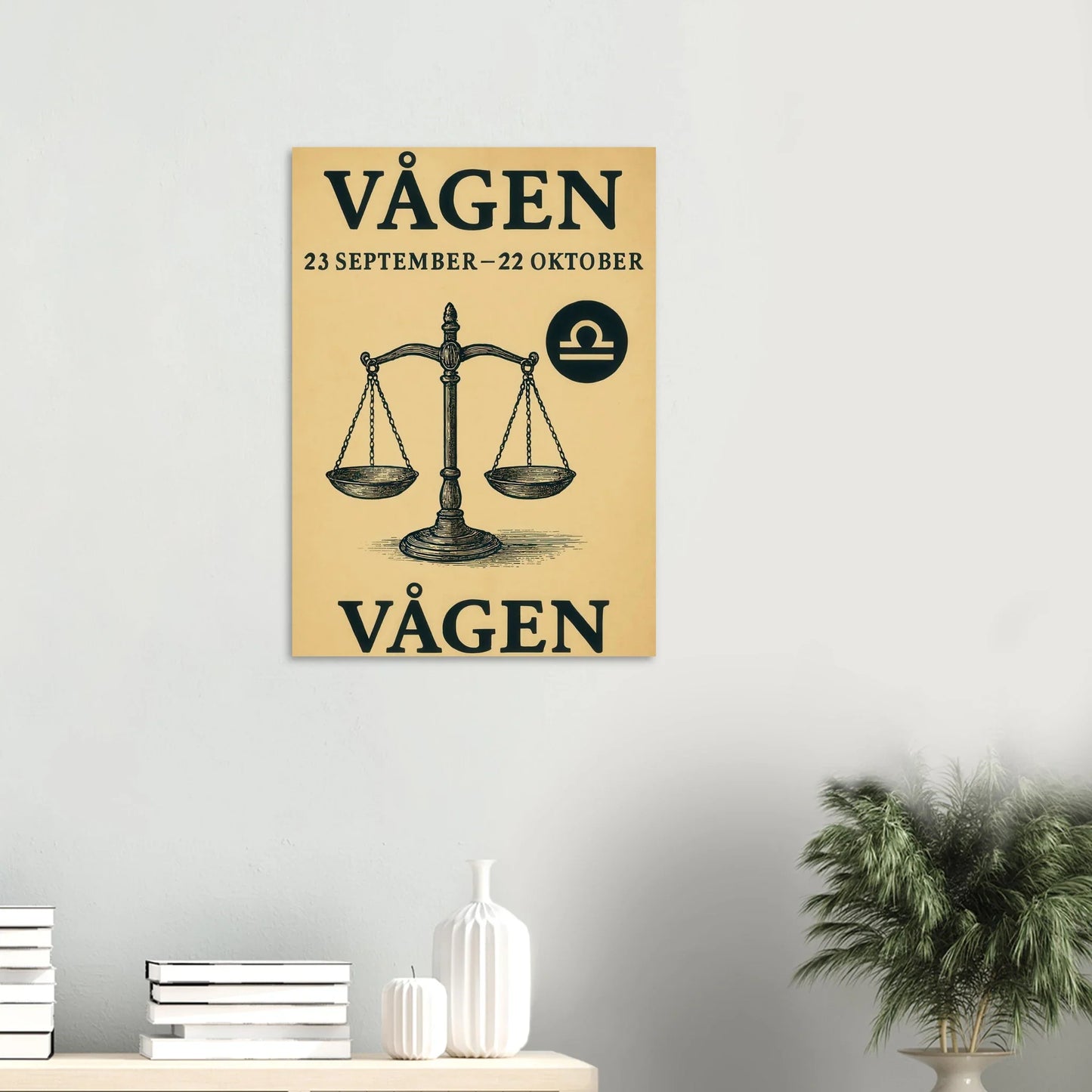 Retro Vågen Stjärntecken Konsttryck – Elegant Vintage Zodiac Poster
