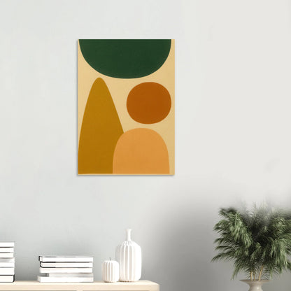 Abstrakt Minimalistisk Konsttryck: Jordnära Former i Stilren Design