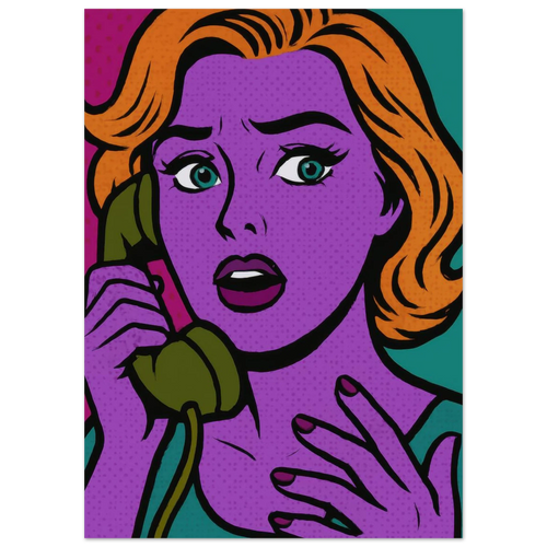 Pop Art Poster: Retro Glamour Wall Art in Vibrant Hues, Available in Various Sizes