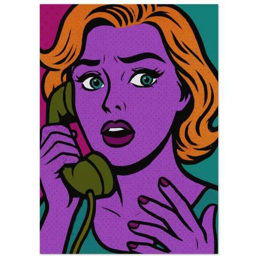 Pop Art Poster: Retro Glamour Wall Art in Vibrant Hues, Available in Various Sizes