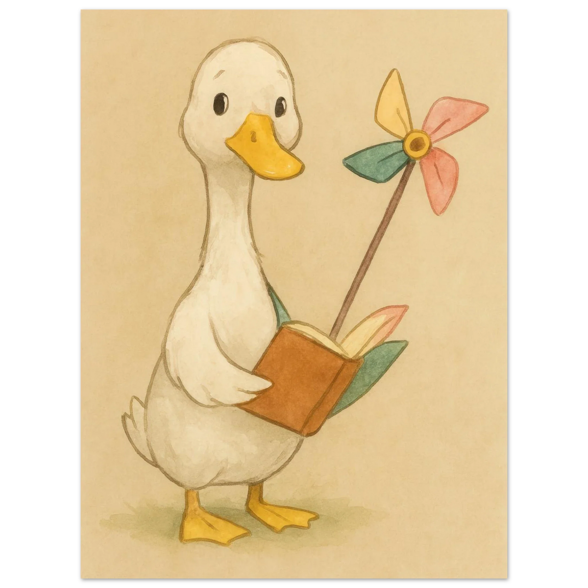 Barn Owl Storytime: Whimsical Watercolor Print for Nurseries & Playrooms