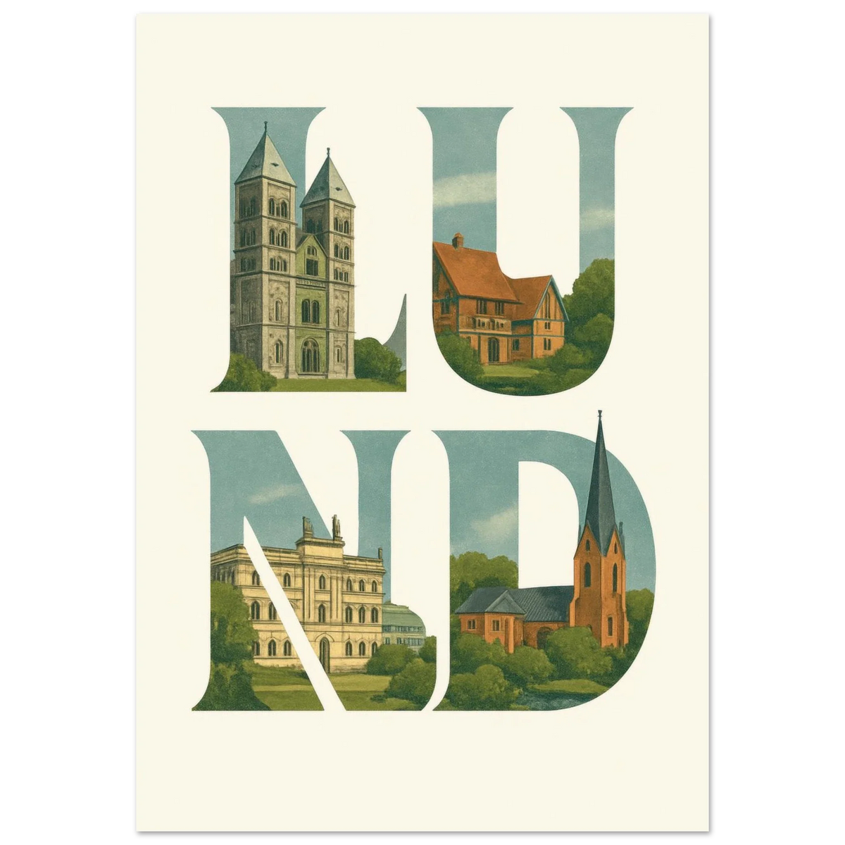 LUND Poster - Artistic Representation with Elements of Lund Design
