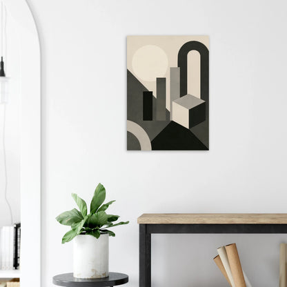 Abstract Geometric Poster - Modern Minimalist Wall Art in Monochrome Hues