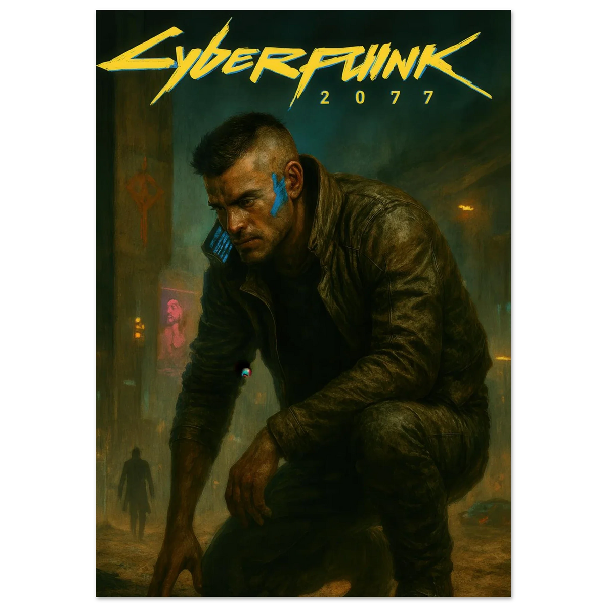 Cyberpunk Poster - Övergiven Stad Art Print