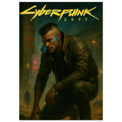 Cyberpunk Poster - Övergiven Stad Art Print
