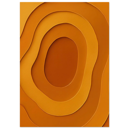 Abstrakt Terracotta Delight - Modern Minimalist Orange Art Print