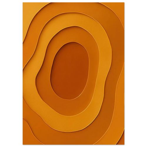 Abstrakt Terracotta Delight - Modern Minimalist Orange Art Print