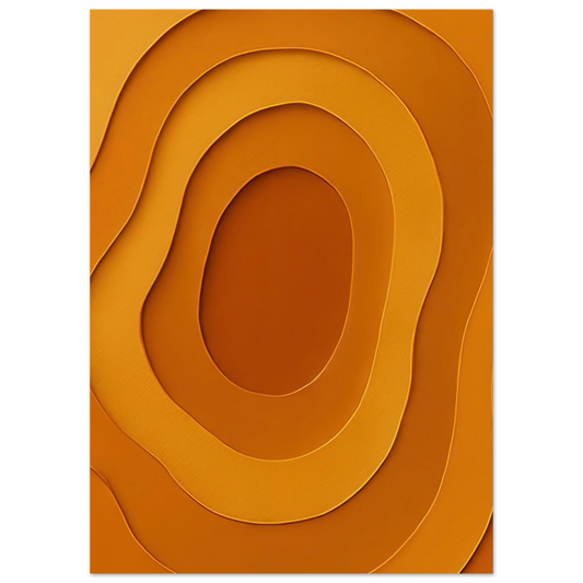 Abstrakt Terracotta Delight - Modern Minimalist Orange Art Print