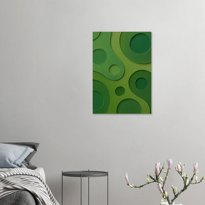 Abstract Organic Green Shapes Art Print | Minimalist Layered Nature-Inspired Wall Art in Various Sizes