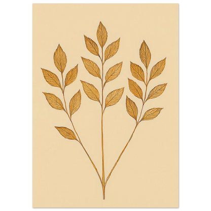 Frukter – Golden Botanical Print for a Touch of Nature's Elegance