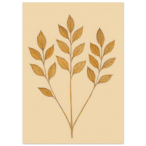 Frukter – Golden Botanical Print for a Touch of Nature's Elegance
