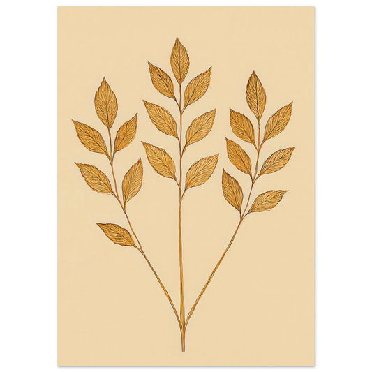 Frukter – Golden Botanical Print for a Touch of Nature's Elegance