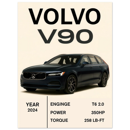 Volvo V90 2024 Art Print: Elegant Swedish Design for Your Space