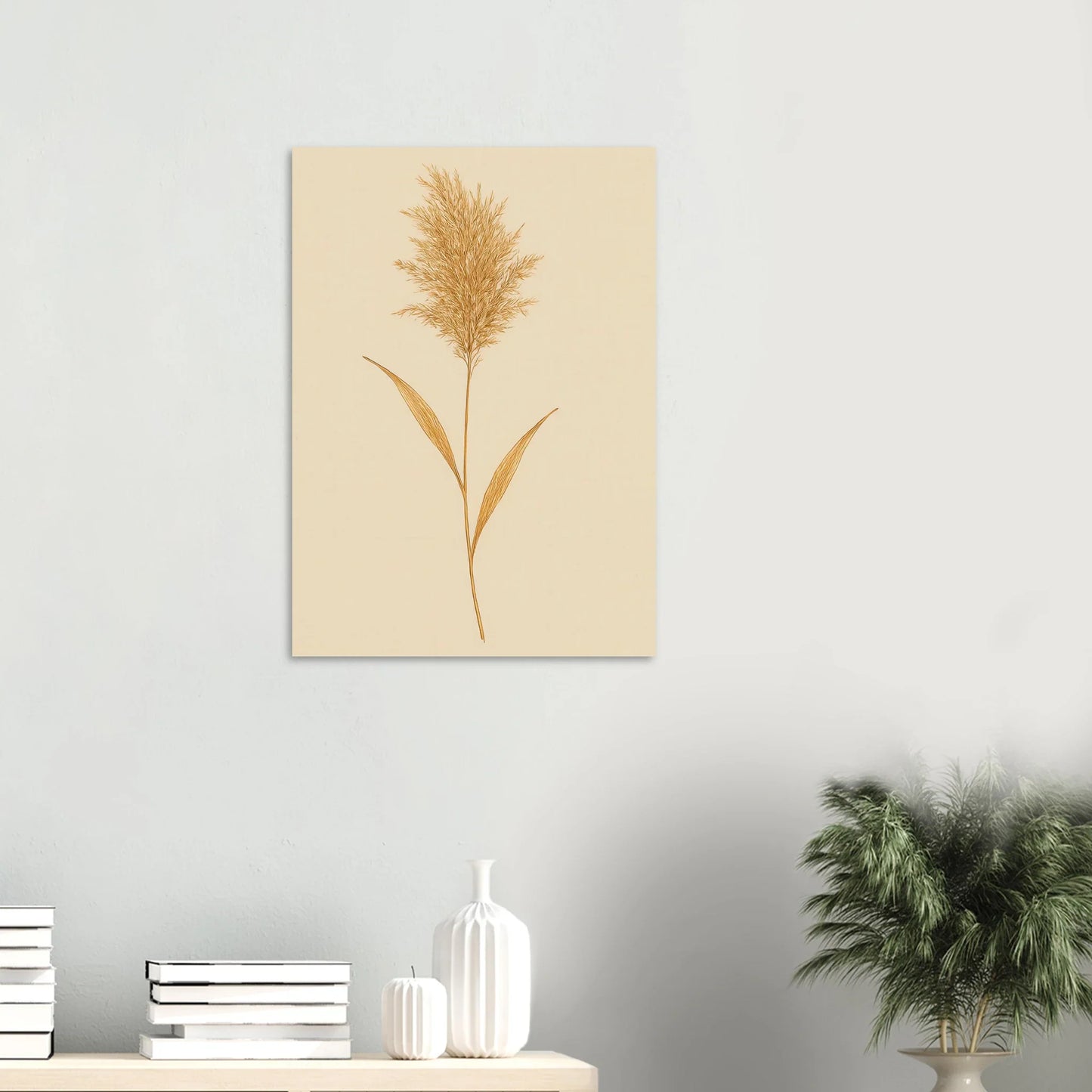 Frukter – Elegant Pampasgräs Botanisk Affisch i Jordnära Toner, Premium Halvblankt Papper