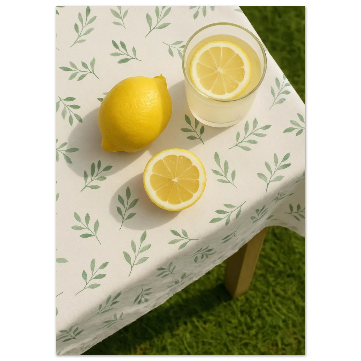 Fresh Lemon & Greenery Pattern Poster - Choose Your Perfect Size
