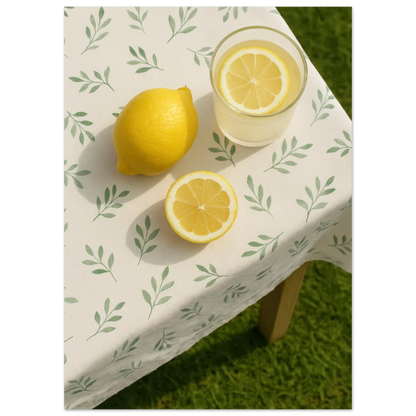 Fresh Lemon & Greenery Pattern Poster - Choose Your Perfect Size