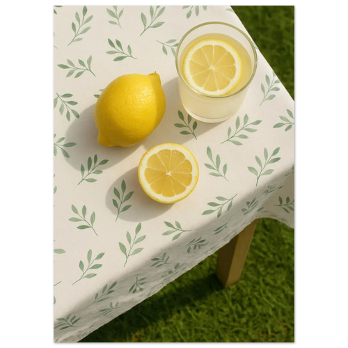 Fresh Lemon & Greenery Pattern Poster - Choose Your Perfect Size