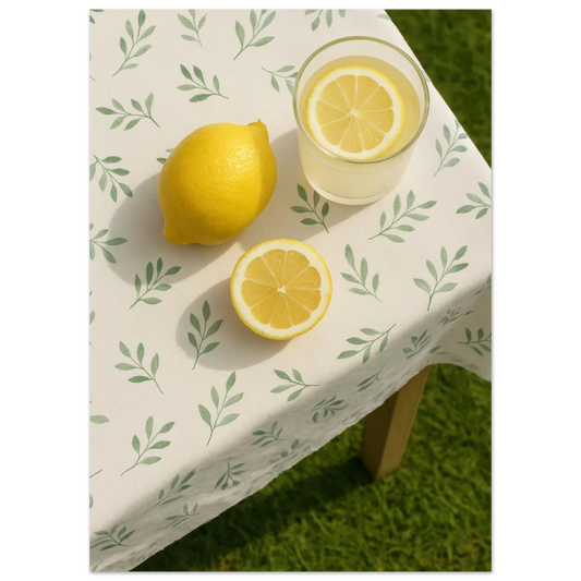 Fresh Lemon & Greenery Pattern Poster - Choose Your Perfect Size