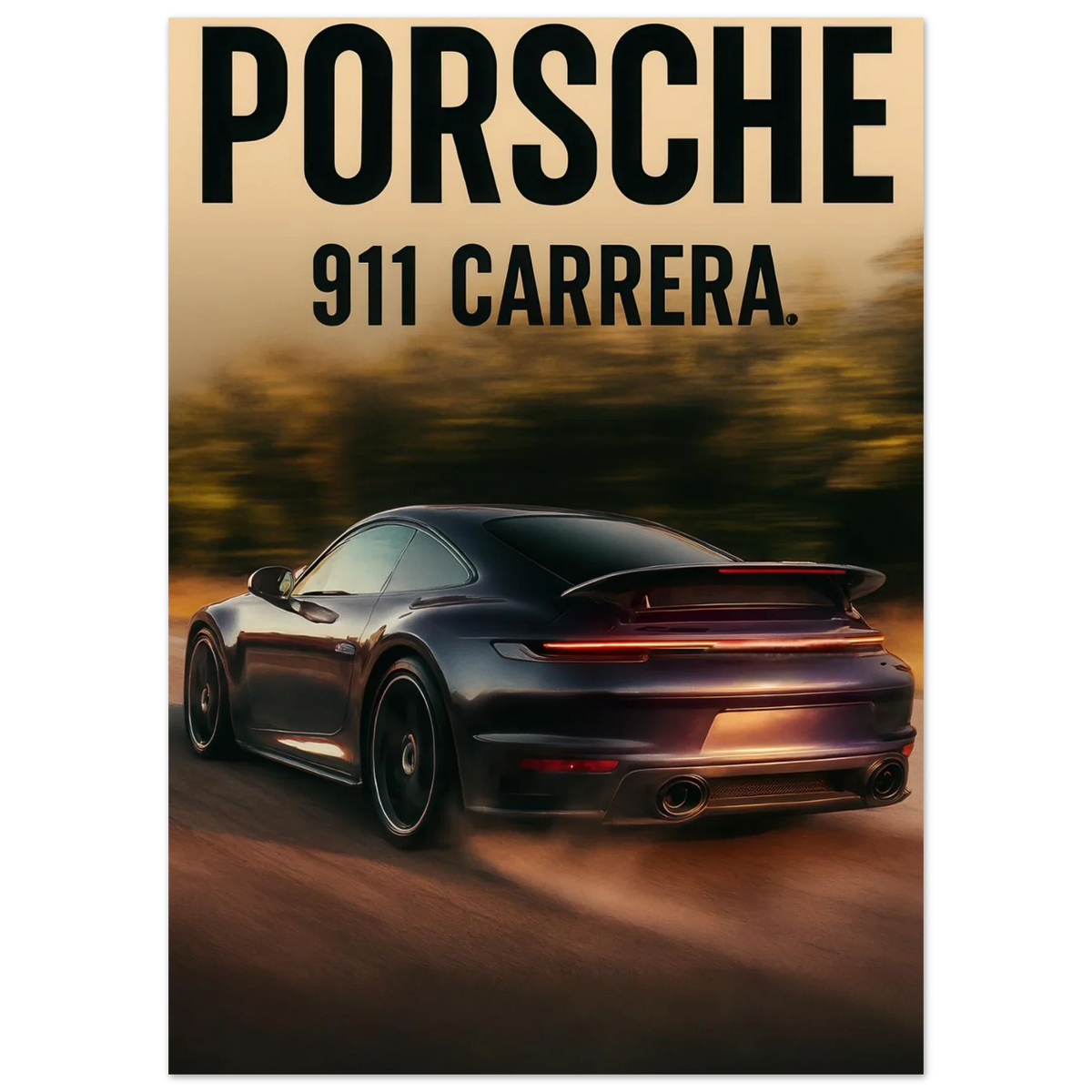 Porsche 911 Carrera Classic Bil Poster - Premium Konsttryck med Eleganta Detaljer i Flera Storlekar
