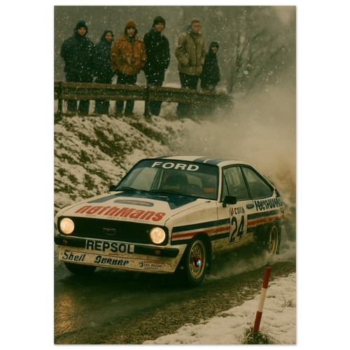 Bilar: Episk Rallyaction – Klassisk Vintage Bilkonst i Flera Storlekar