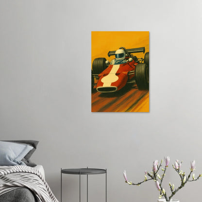 Retro Racing Legender: Vintage Formel 1 Bil Affisch – Fånga Fartens Nostalgi med Vårt Halvblanka Konsttryck