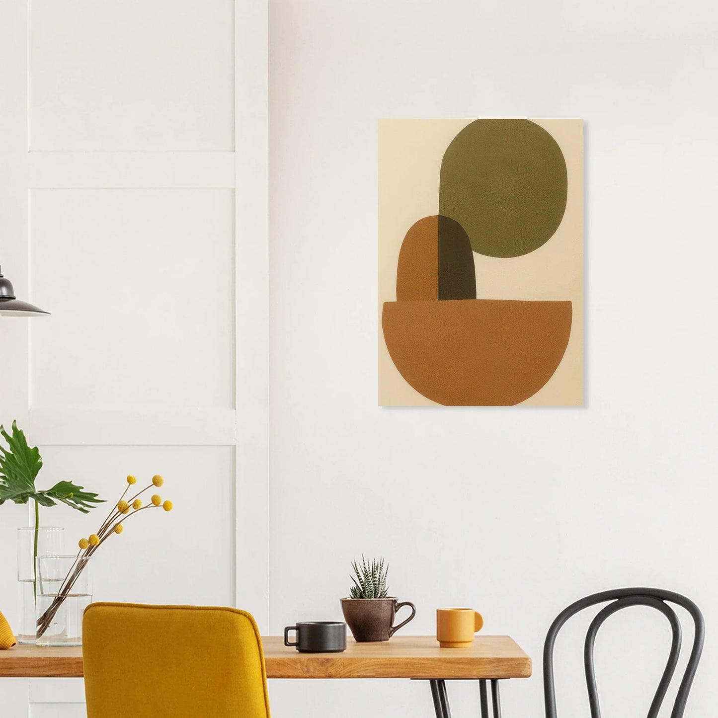 Abstrakt / Minimalistisk Jordnära Konstaffisch – Varm & Modern Väggkonst i Olika Storlekar