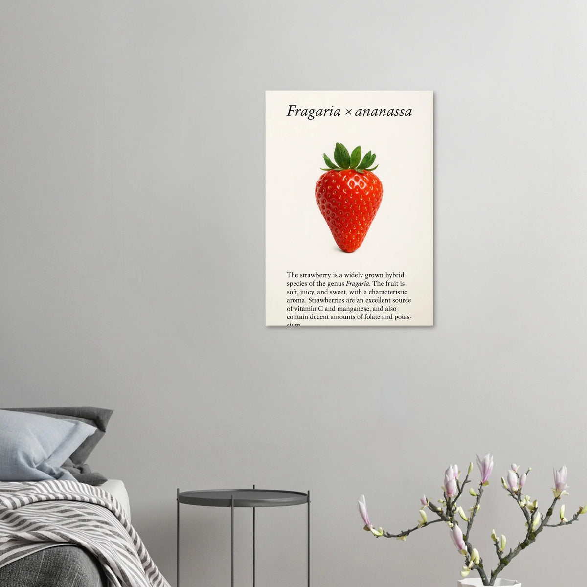 Frukter: Strawberry Botanical Print Poster – Vibrant Fruit Art for Your Home, Available in Multiple Sizes