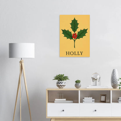 Frukter Botanisk Holly Print – Tidlös Väggkonst med Lyserande Bär & Löv i Dina Val av Storlekar