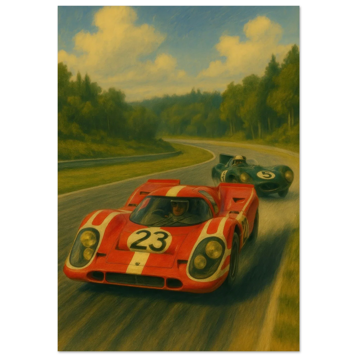 Bilar: Klassiska Racingbilar på Banan – Historisk Motorsport Konsttryck