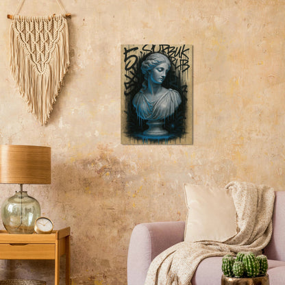 Neon Drip Graffiti Bust Poster - Modern Classic Wall Art in Various Sizes