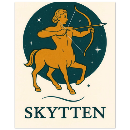 Skytten - Mystisk Stjärntecken Poster – Konstellation & Myter i Retro Stil
