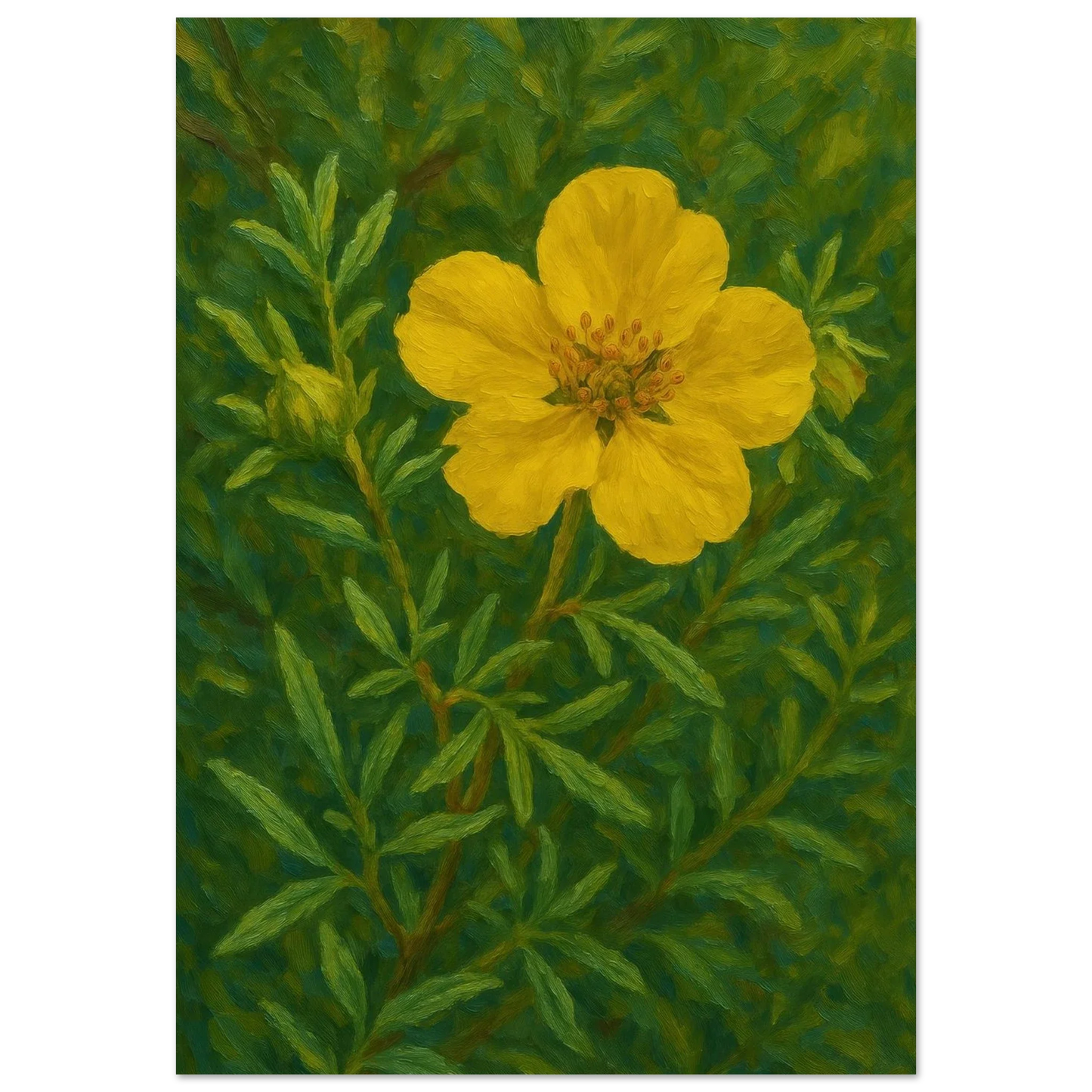 Vibrant Yellow Blossom Art Print – Golden Bloom Poster for Bright Spaces