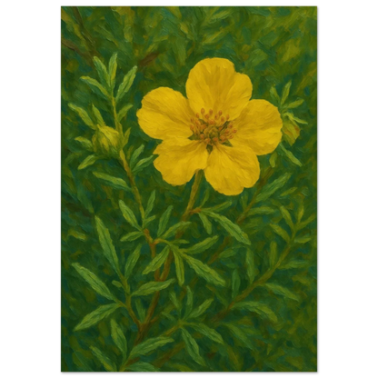 Vibrant Yellow Blossom Art Print – Golden Bloom Poster for Bright Spaces