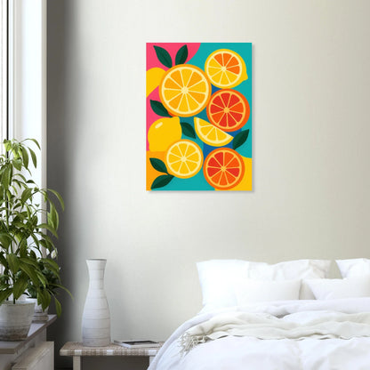 Frukter: Vibrant Citrus Pop Art Print for a Zesty Home Refresh