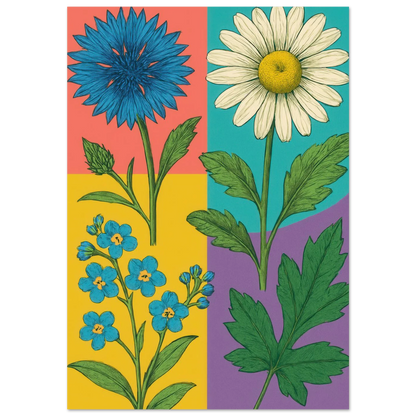Frukter Botanisk Konsttryck - Livfulla Blomster på Halvblankt Premiumpapper i Flera Storlekar