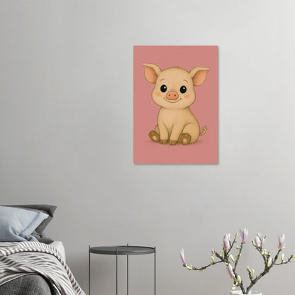 Charming Baby Piglet Art Print – Adorable Farmhouse Decor for Nursery & Kids' Rooms