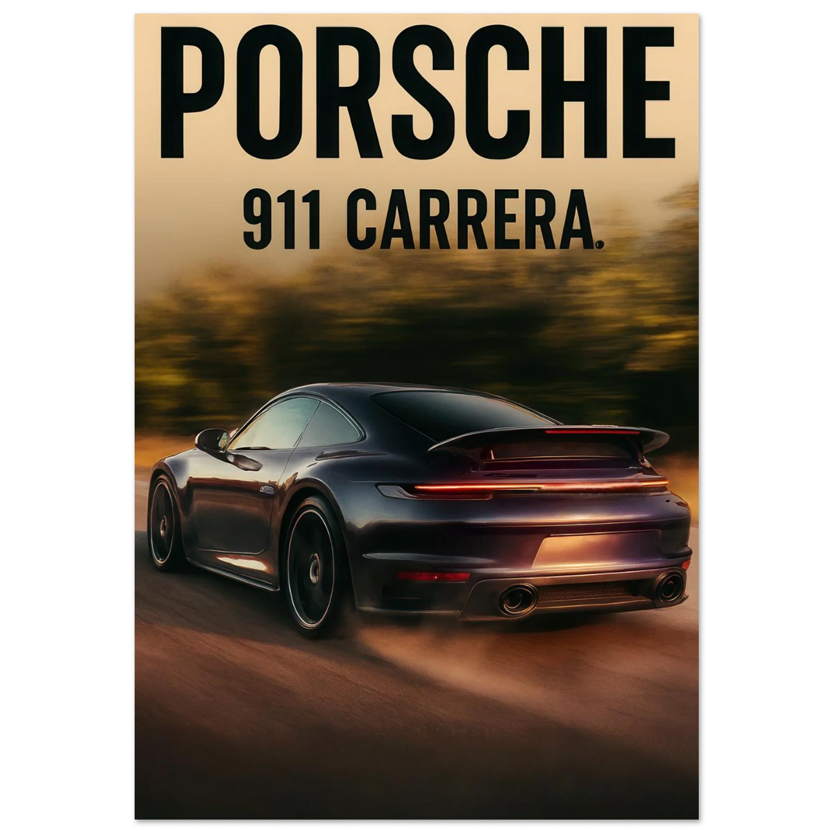 Porsche 911 Carrera Classic Bil Poster - Premium Konsttryck med Eleganta Detaljer i Flera Storlekar