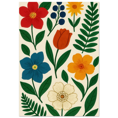Frukter Botanisk Konsttryck – Levande Frukt- och Blomstertavla för Ditt Hem