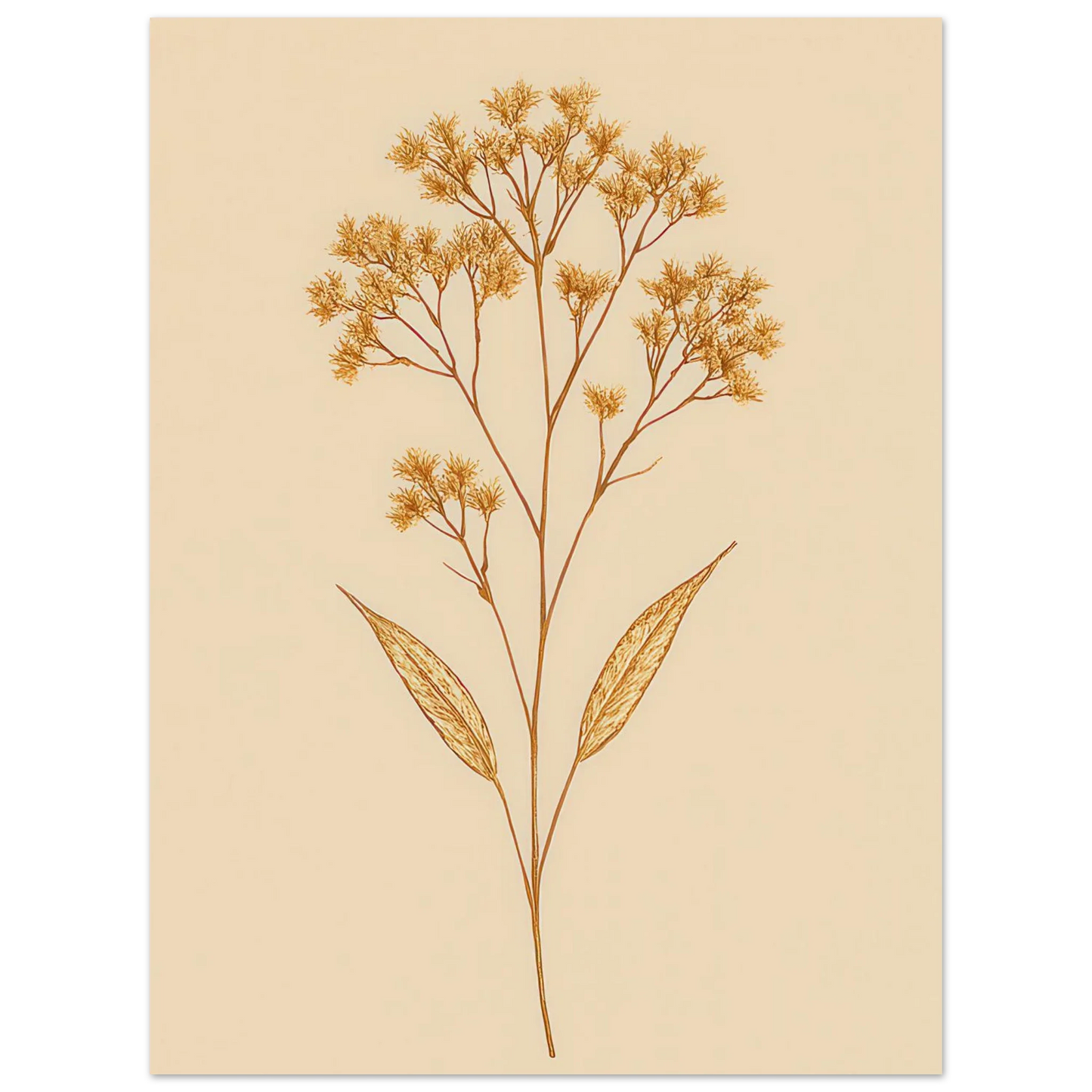 Frukter – Golden Botanical Print on Premium Semi-Gloss Poster