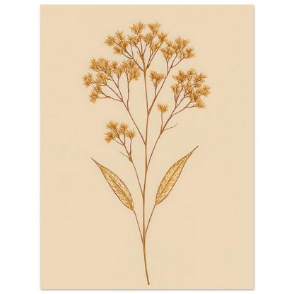 Frukter – Golden Botanical Print on Premium Semi-Gloss Poster