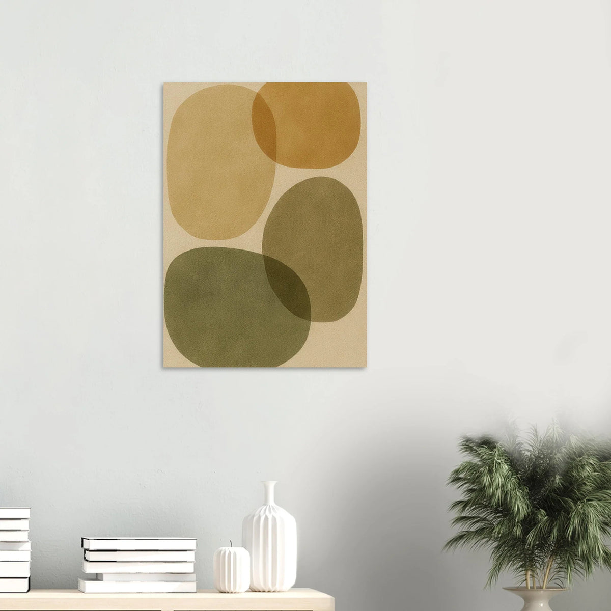 Minimalist Organic Shape Art Print – Earth Tones Abstract Poster